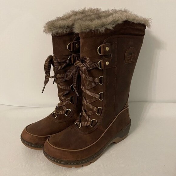 New Sorel Tivoli III High Premium Brown Tobacco Leather Winter Boots Size 6 - Picture 1 of 10